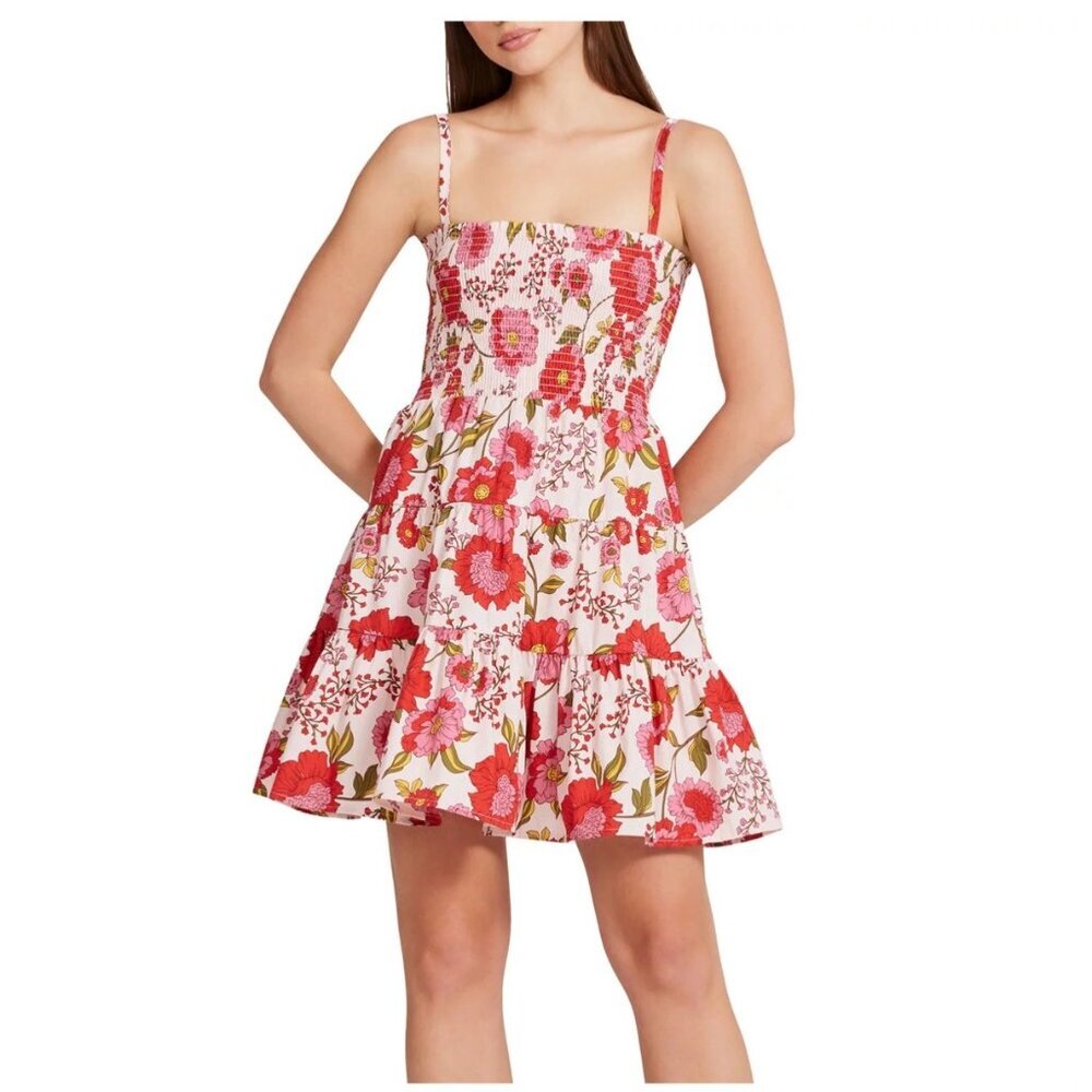 Steve Madden Ladies Babydoll Dress Floral Print Sleeveless Summer Sundress